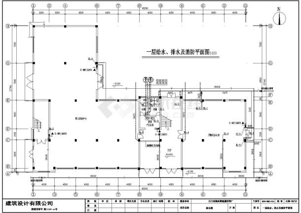 办公楼设计_某现代标准综合办公楼给排水详细设计施工CAD图纸-图二