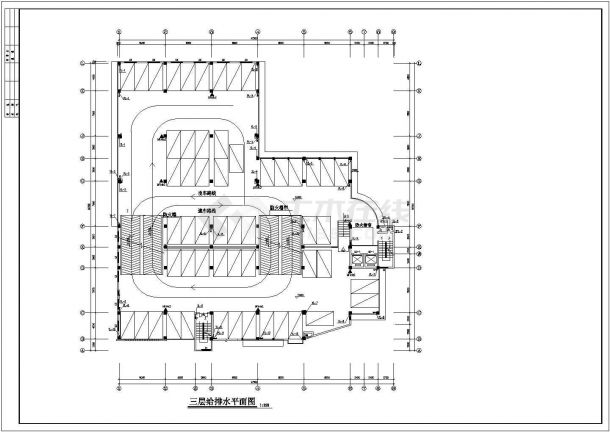 某现代标准七层停车库给排水和消防详细设计施工CAD图纸-图二