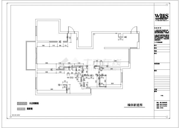 某尚湖中央花园3室2厅2卫140㎡CAD建筑规划设计施工大样图纸-图二
