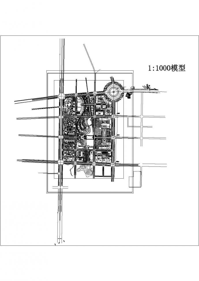 某诸暨行政中心区域CAD概念规划_图1