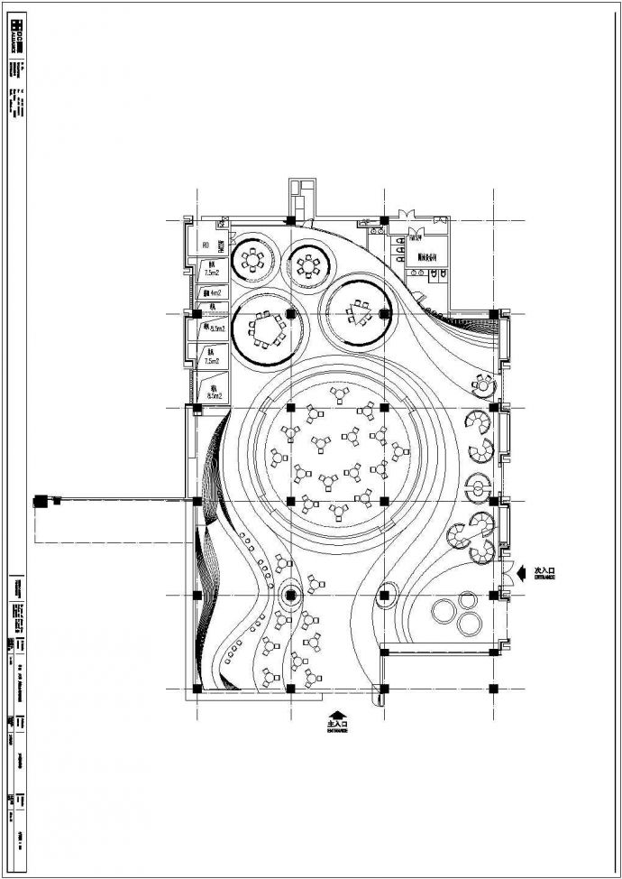 某天津腾讯咖啡馆CAD室内装修设计平面图_图1