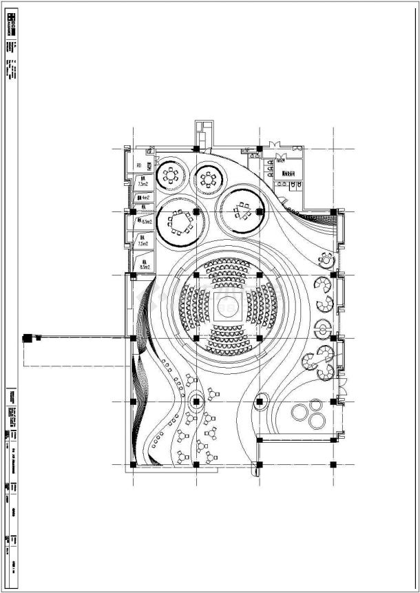 某天津腾讯咖啡馆CAD室内装修设计平面图-图二