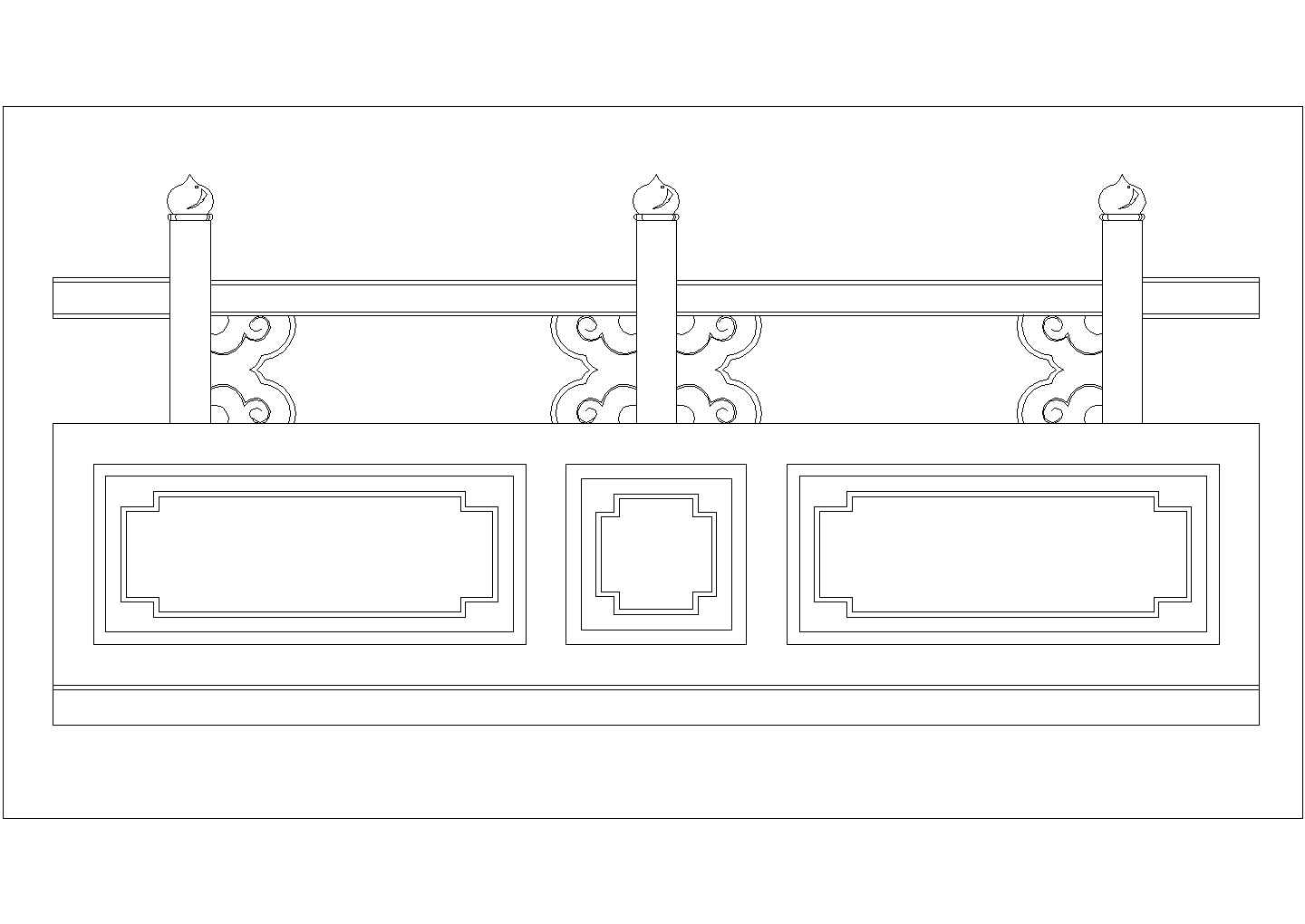 【中式常用】古建栏板大样FH11A004建筑全套cad图，含效果图