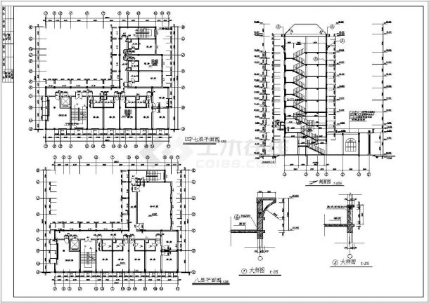 某多层私人宾馆设计cad全套建筑施工图（含设计说明）-图二