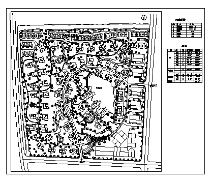 某别墅小区的总体规划设计cad图纸