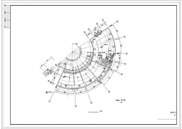 三层住宅小区会所全套建筑施工cad图(带地下室平面图，阁楼平面图)-图二