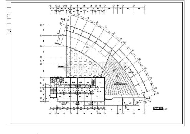 学校设计_扇形高校行政楼建筑施工CAD图-图一