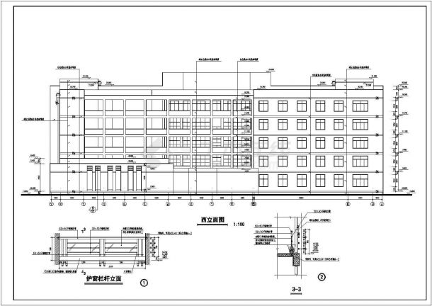 教学楼设计_五层教学楼全套建筑施工CAD图-图一