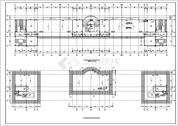 教学楼设计_某大学八层教学楼设计方案CAD图-图一