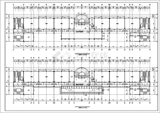 教学楼设计_某大学八层教学楼设计方案CAD图-图二