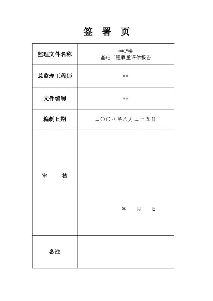 合肥市某住宅楼基础及主体监理评估报告-图二