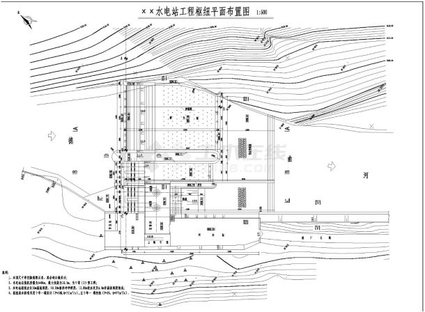 坝后式水电站设计全套设计施工图-图二