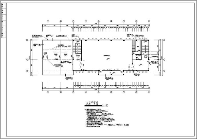 教学楼设计_某小学五层多功能教学楼建筑施工CAD图_图1