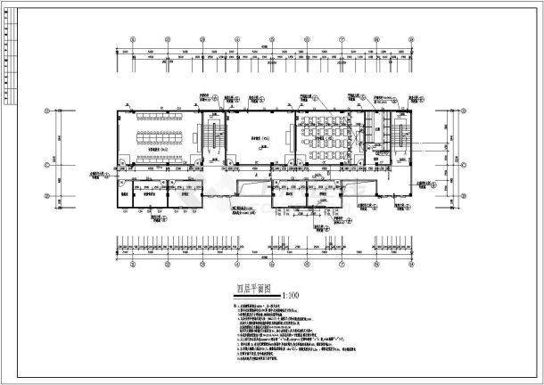 教学楼设计_某小学五层多功能教学楼建筑施工CAD图-图二