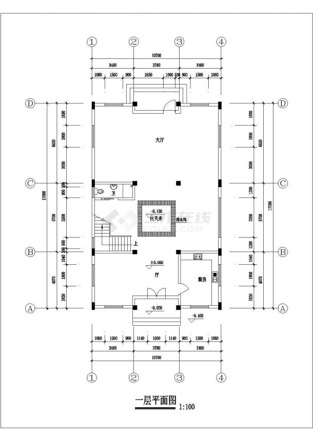 某徽派别墅民居CAD建筑设计施工完整方案-图一