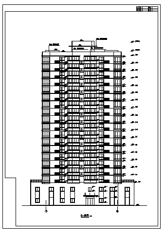 某十八层加跃层单身公寓建筑施工cad图，共十七张-图二