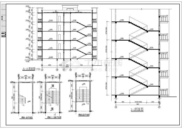 某地区有限公司五层砖混结构员工宿舍楼建筑设计cad图（含总平面图、建筑设计说明）-图二