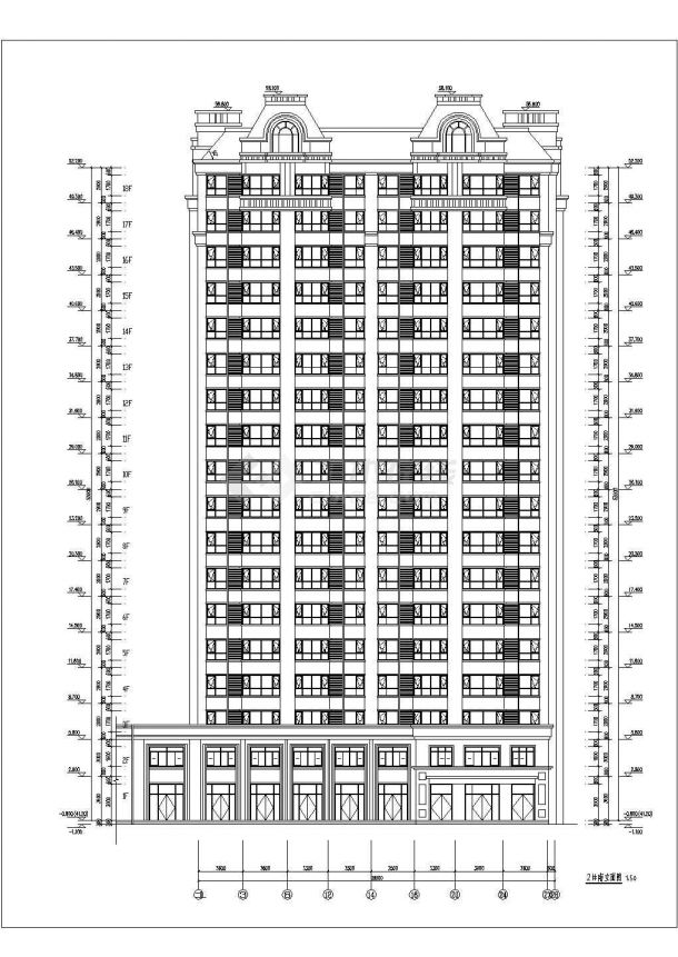山东十八层住宅楼暖通规划cad施工图-图二