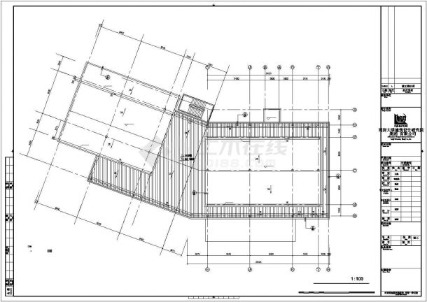 某三层钢框架结构售楼处建筑设计方案CAD图纸-图一
