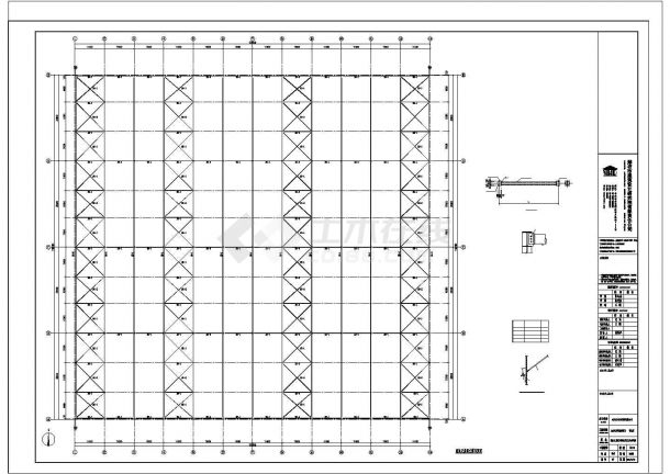 某大型物流仓库结构设计方案CAD图纸-图一
