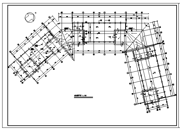 某二层会所建筑施工cad图（含平立面图，共五张)