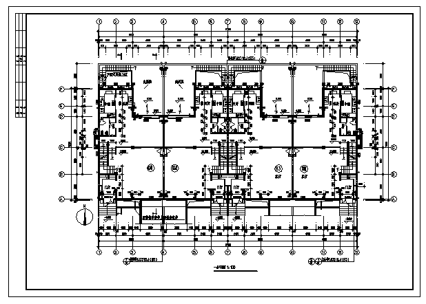某三层带地下室联排别墅建筑施工cad图,共十一张