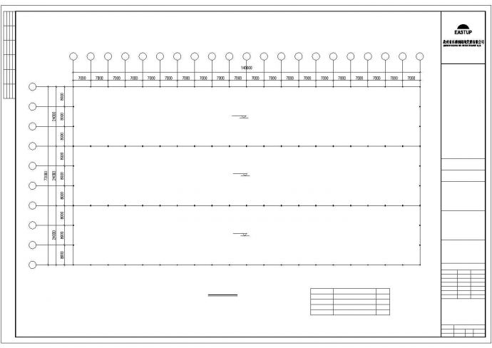 某24米三跨钢结构厂房建筑结构设计方案CAD图纸_图1
