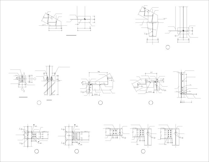 室内钢梯结构节点图（梯段工厂焊接，现场拼装）_图1