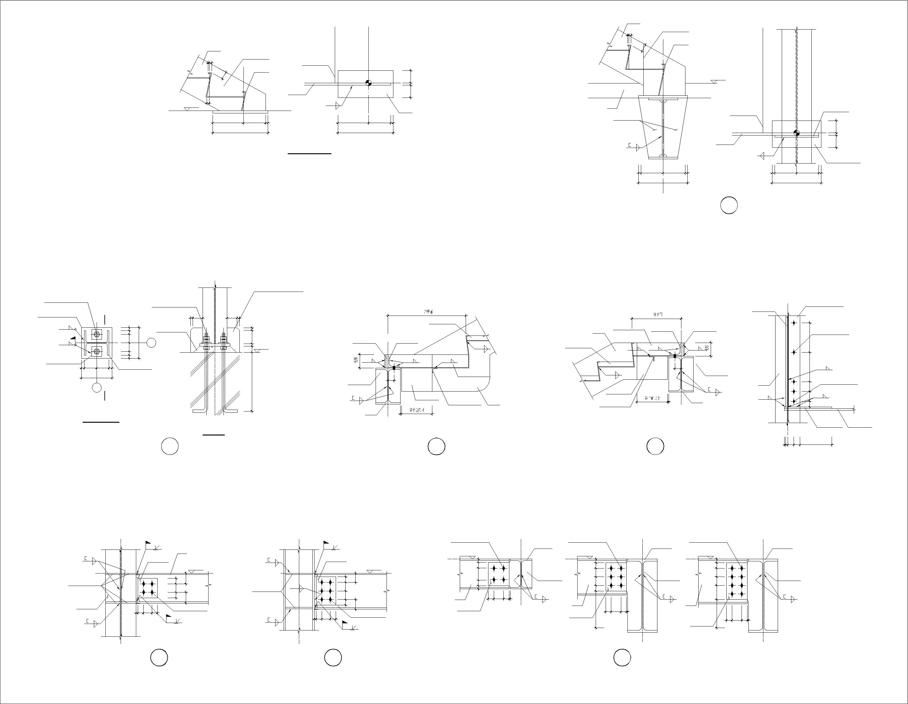 室内钢梯结构节点图（梯段工厂焊接，现场拼装）