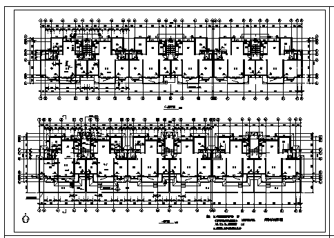 某六层商住楼建筑施工cad图(含平立剖面图，共四张)-图一