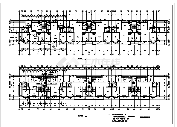 某六层商住楼建筑施工cad图(含平立剖面图，共四张)-图二