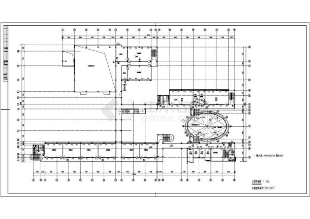 综合楼设计_某大型学校综合楼平面CAD图-图二