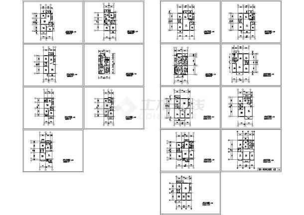北方某地区高层住宅户型平面设计方案施工CAD图纸-图一