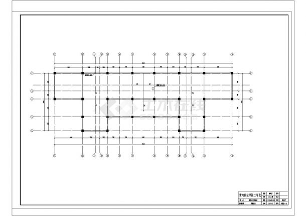 4465㎡六层框架行政办公楼建筑结构设计图纸，标注明细-图一