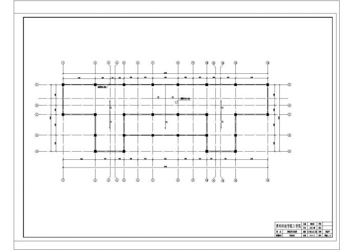 4465㎡六层框架行政办公楼建筑结构设计图纸，标注明细_图1