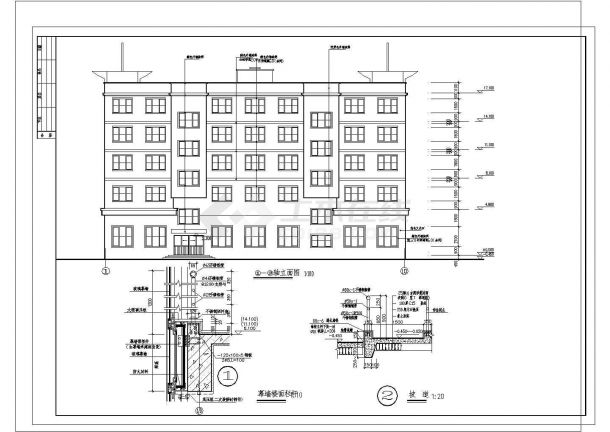 某互联网公司五层办公楼建筑设计CAD图纸-图二
