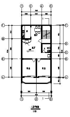 516平方米某五层商住楼建筑施工cad图，共八张-图二