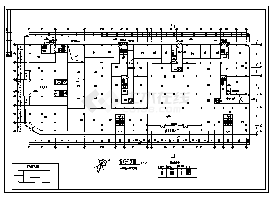 某十一层带地下室商业住宅楼建筑施工cad图，共十八张-图一