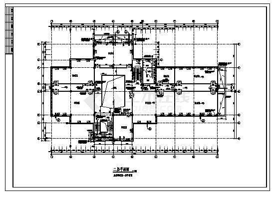 某三层小区会所全套建筑施工cad图，共七张-图二