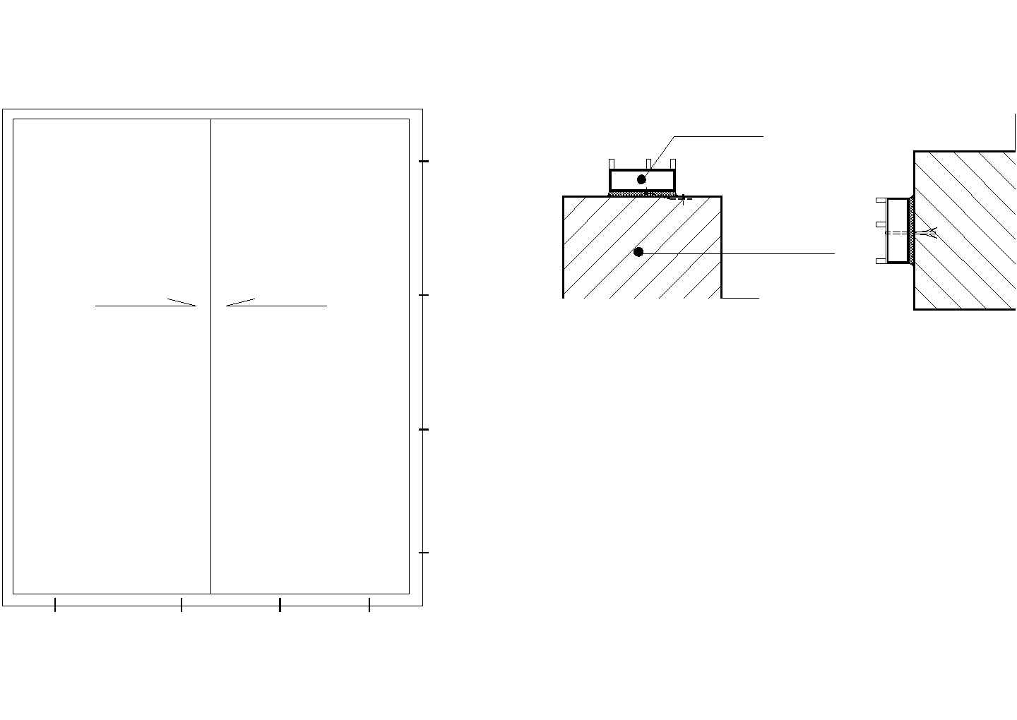 西安某大学内部活动中心塑钢门窗节点结构设计CAD施工图