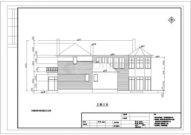 某二层乡村CAD建筑结构15.9×17.50完整设计施工图-图二