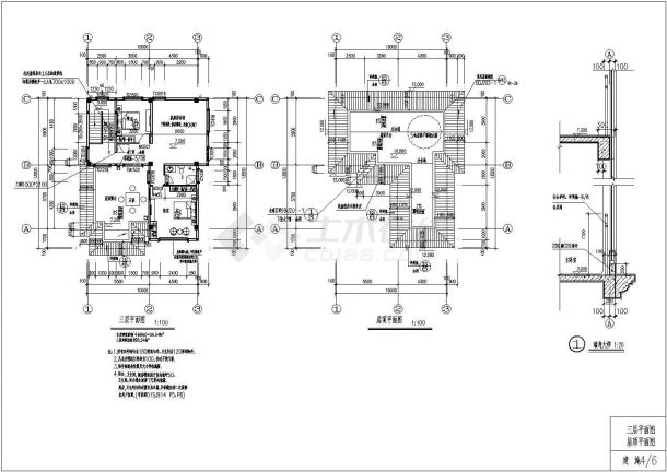 某农村三层带露台住宅CAD建筑设计施工图-图二