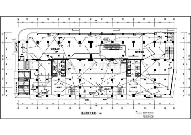 某消防中心CAD设计施工平面图-图一