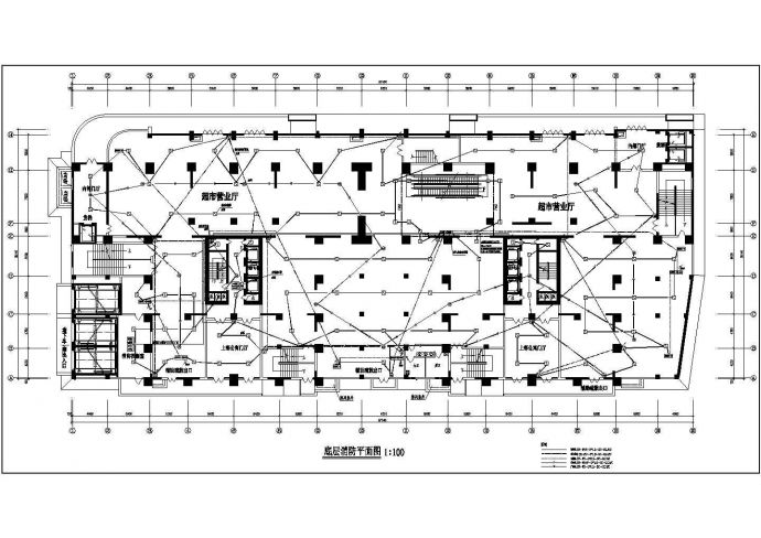 某消防中心CAD设计施工平面图_图1