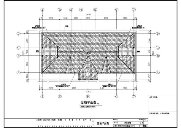 某两层20.6×8.8别墅区CAD建筑设计施工图纸-图一