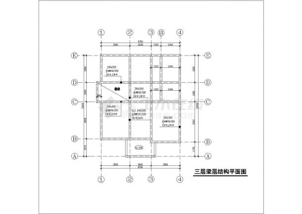 某三层别墅住宅9.9×12.9CAD建施水电图纸-图二
