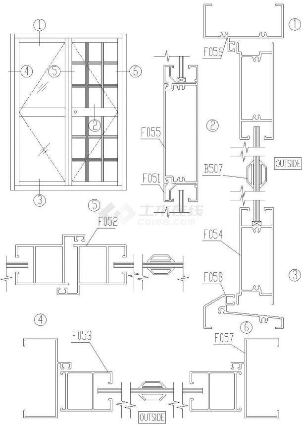 三亚市某高档民宿大酒店客房平开门结构设计CAD施工图-图二
