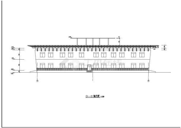 3层城市展览馆建筑方案图设计-图二