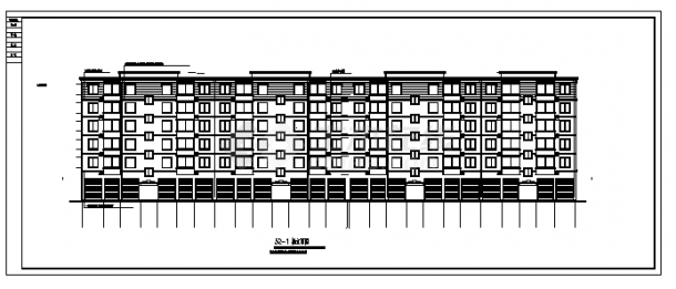 某五层小区住宅楼建筑施工cad图,共十一张-图二