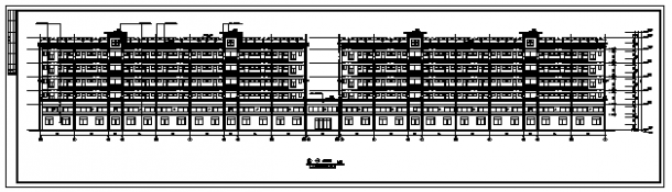 某五层员工宿舍楼全套建筑施工cad图，共九张-图一